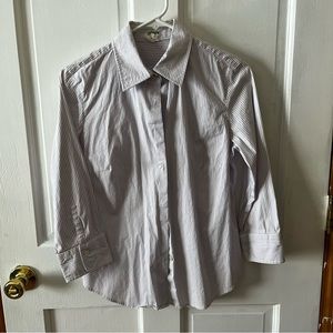 Lavender Striped Fitted J Crew Shirt